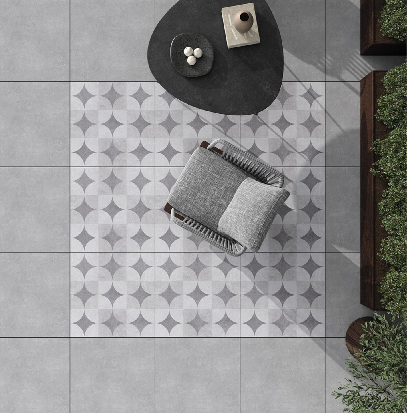 Earth pattern 60x60x2 Grey Matt