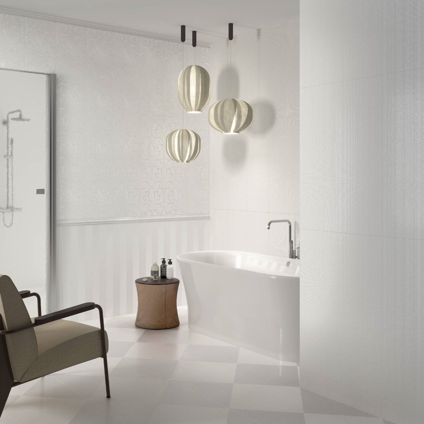 Lined White 60X60