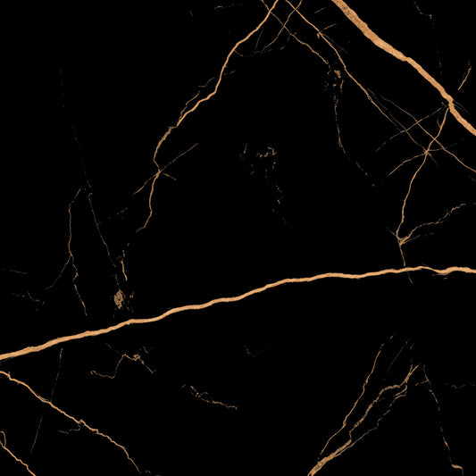Elegant Porcelain Tiles-Atlantis Black 60x60 Gold Matt Finish