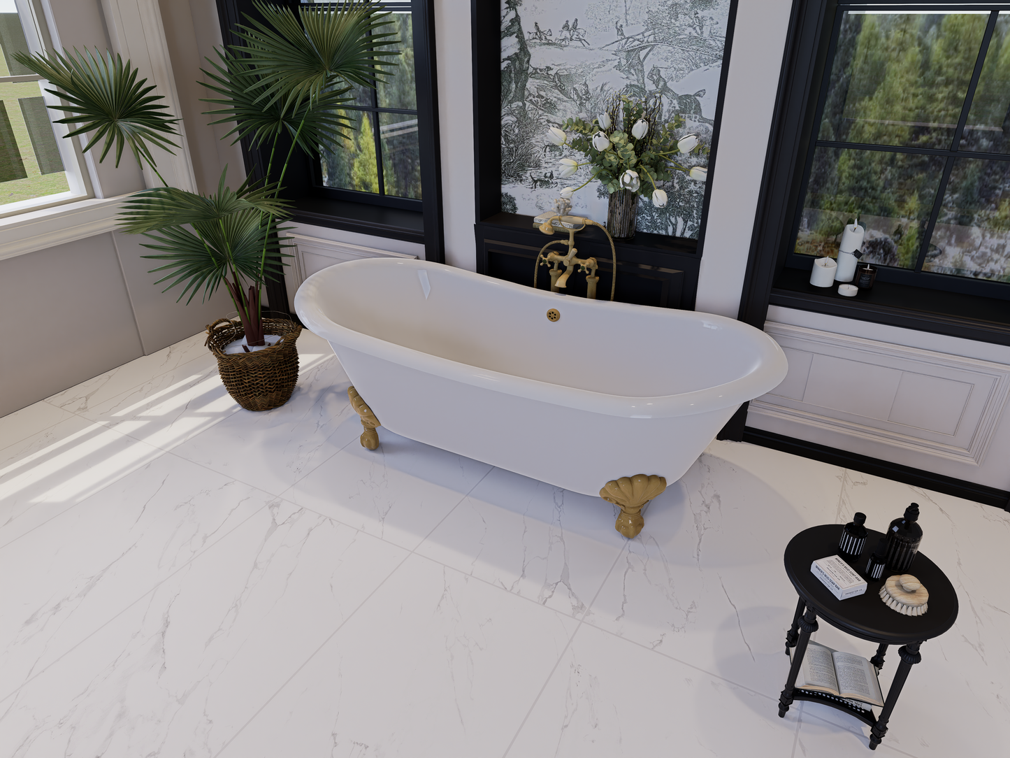 Classic White Matt Carving 60x120