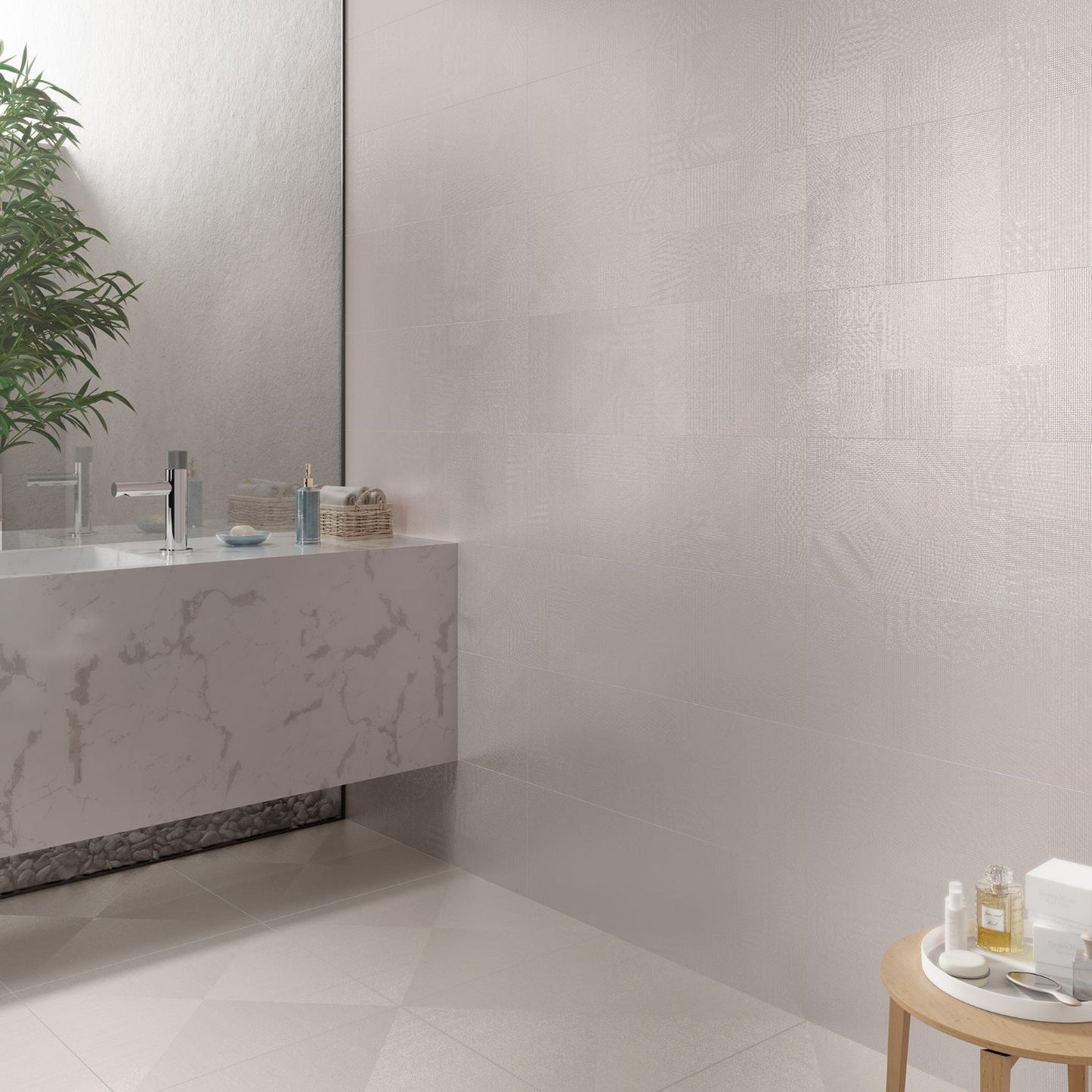 Lined White 60X60