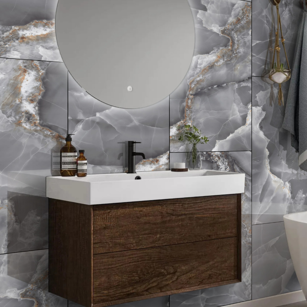 Marble Onyx Grey Gloss 60x120
