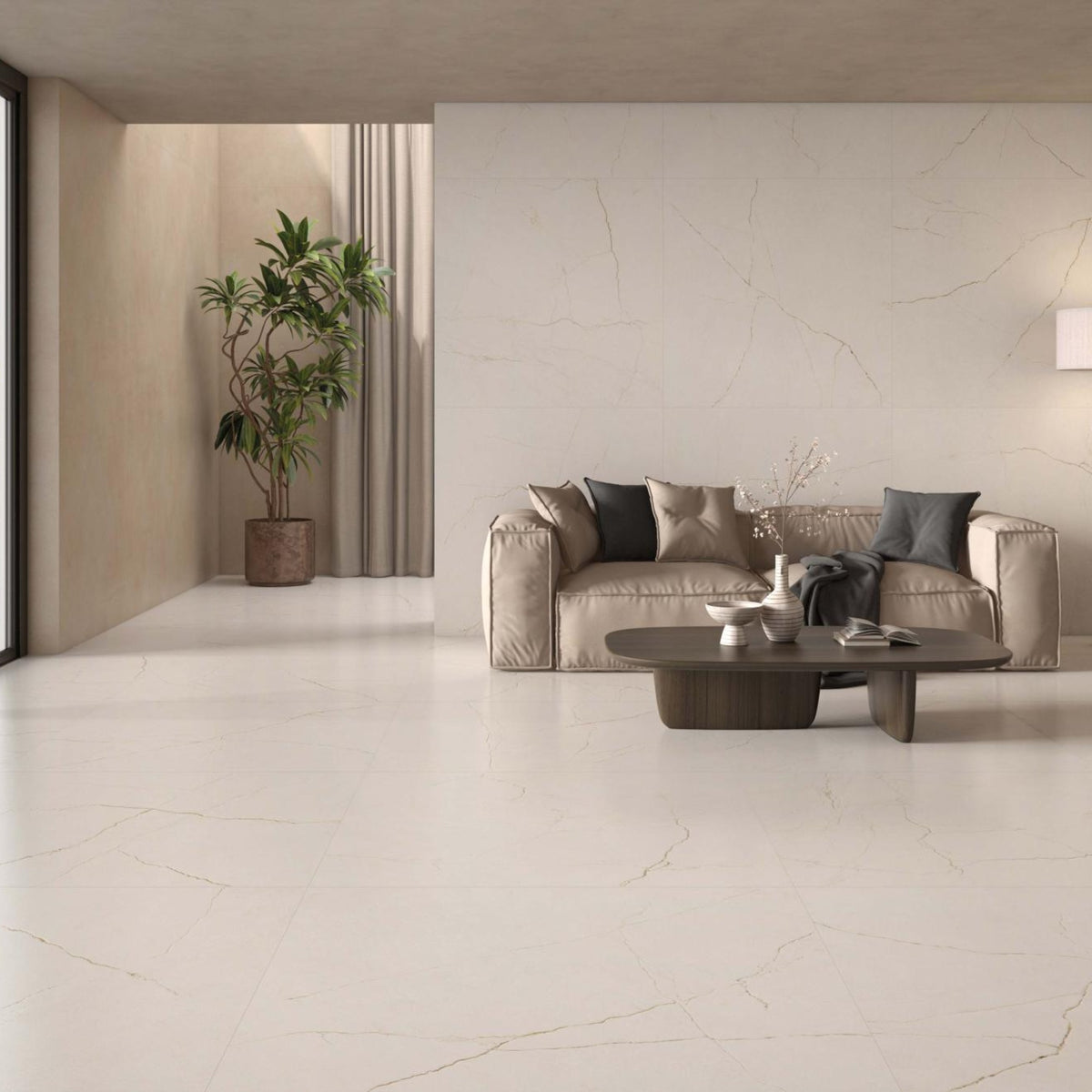 Velhira White Polished 60x120 room-set