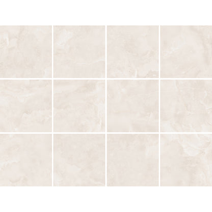 Refined Onyx Beige Porcelain Tiles - 60x60 Polished Finish