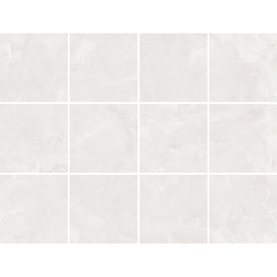 Refined Onyx Bianco Matt Porcelain Tiles 60x60