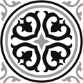 Black Matte Ceramic Tiles in Vintage Cube Pattern