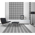 Black Matte Ceramic Tiles in Vintage Cube Pattern